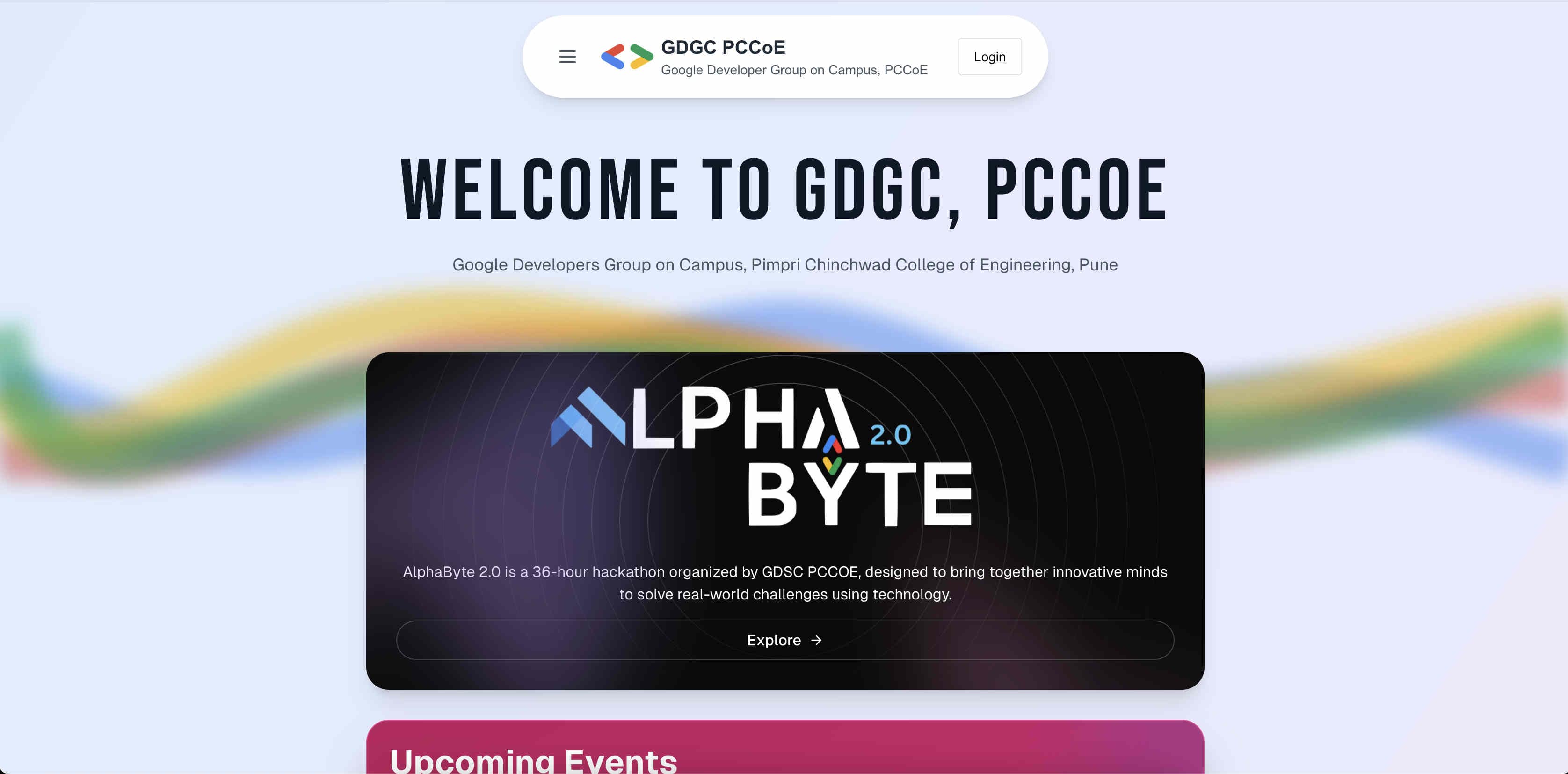 Screenshot 1 of gdgcpccoe.org