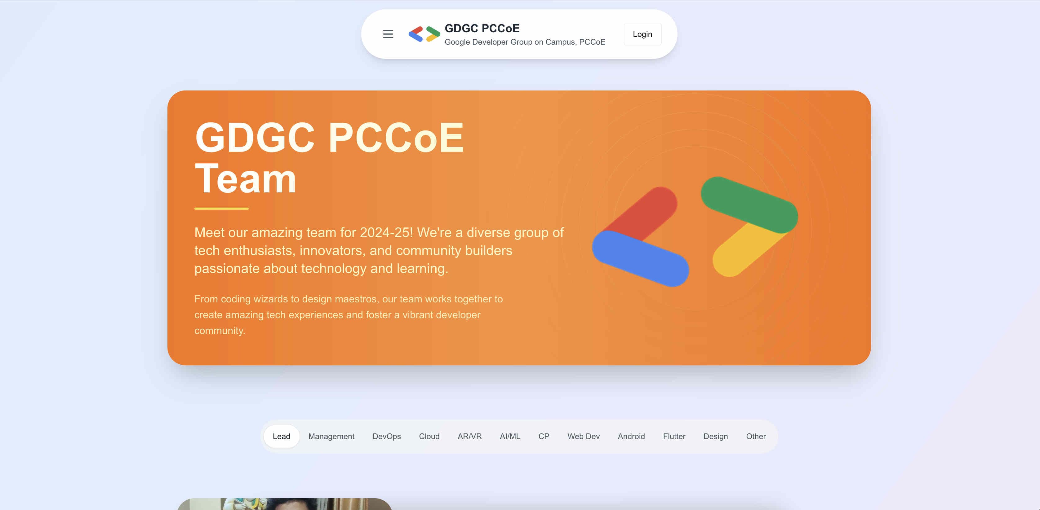 Screenshot 2 of gdgcpccoe.org
